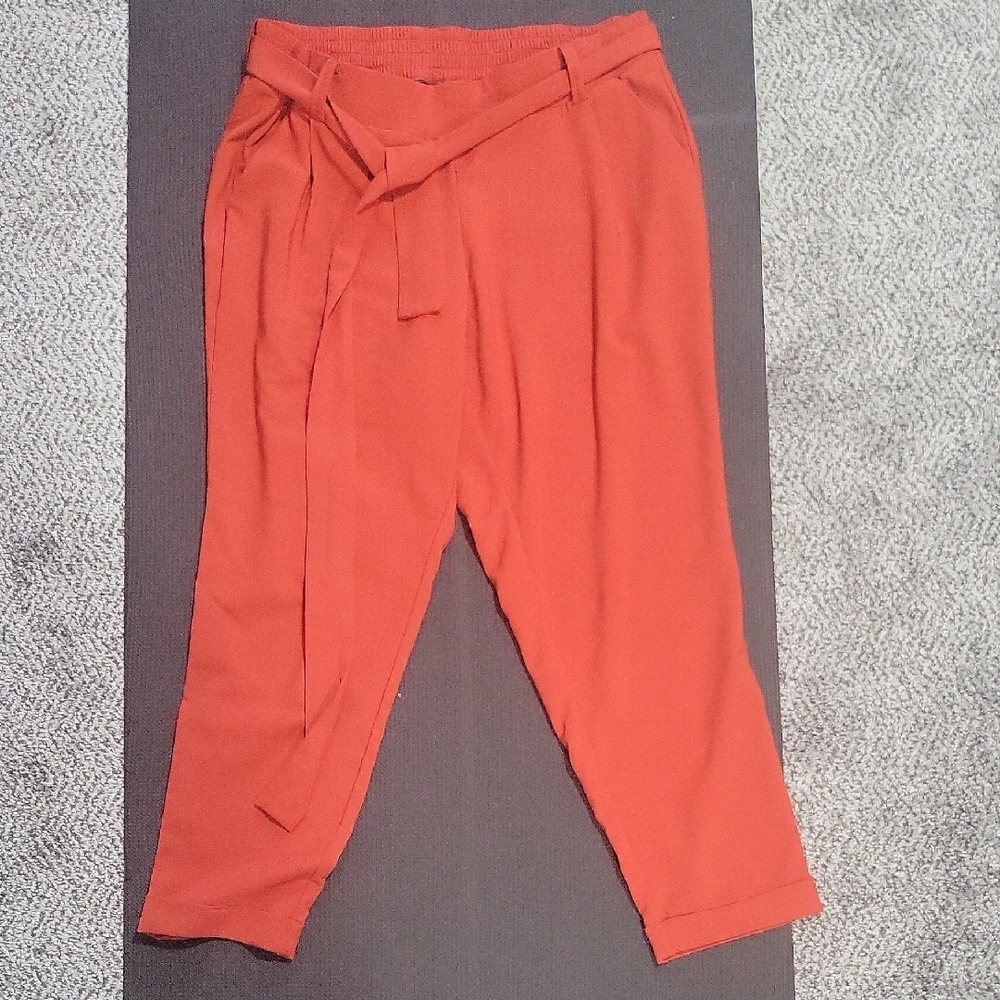 Torrid Burnt Orange Capri Pants With Belt